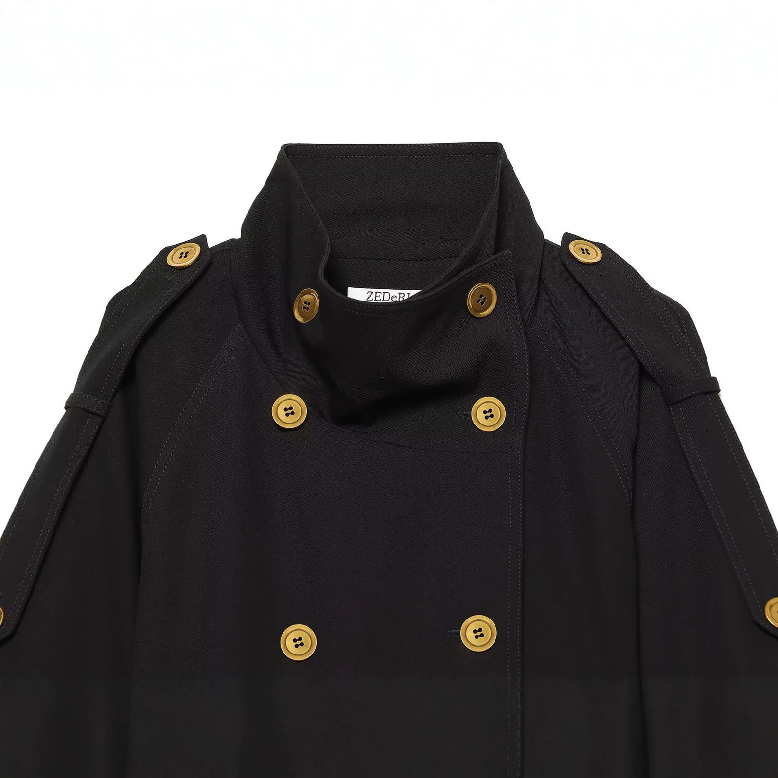 Retro Lapel Design Statement Double-breasted Lace-up Versatile Jacket - Image 3