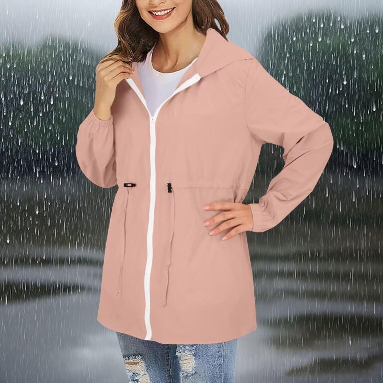 Womens Outdoor Waterproof Jacket Windbreaker