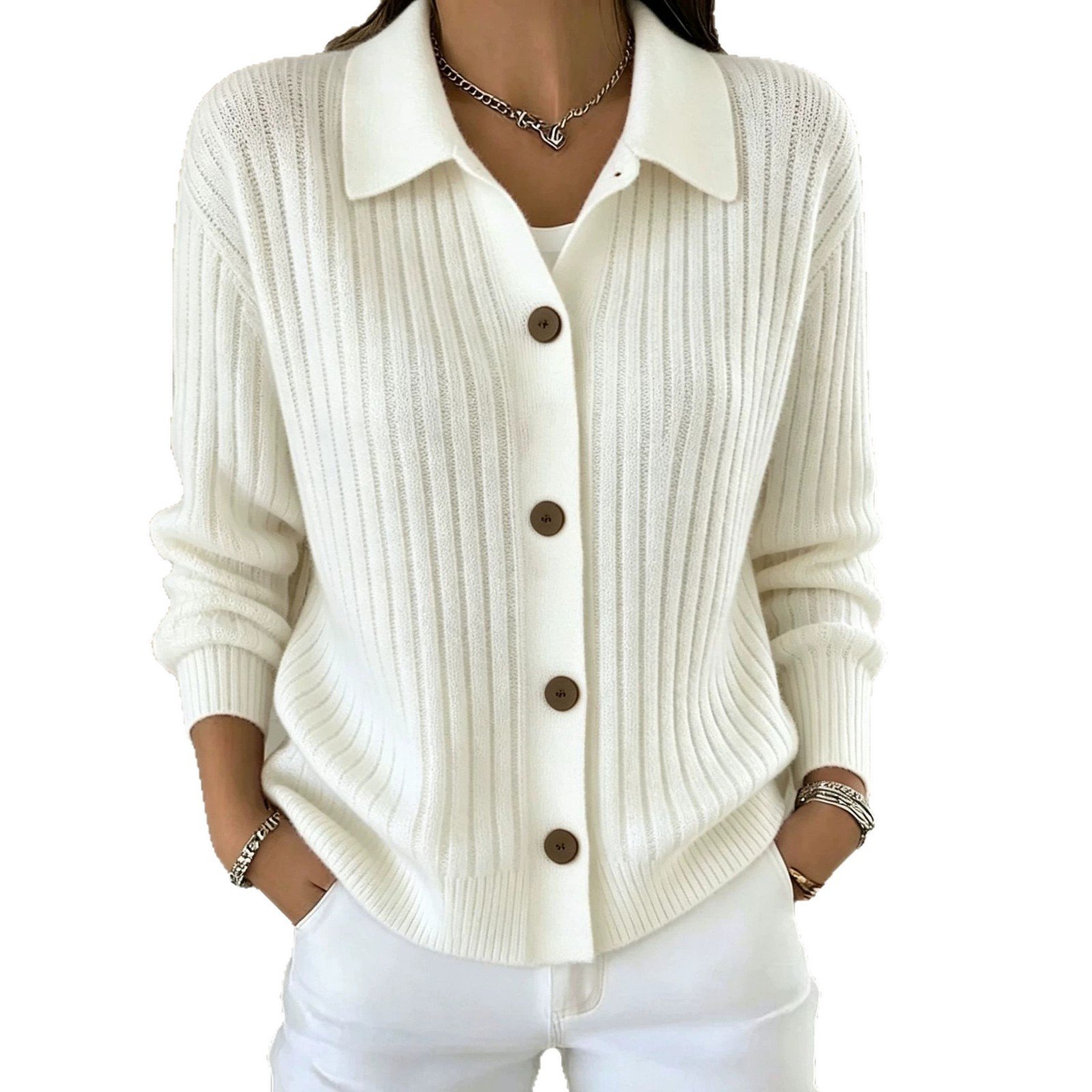 Knitted Cardigan Sweater Coat For Women - Image 5