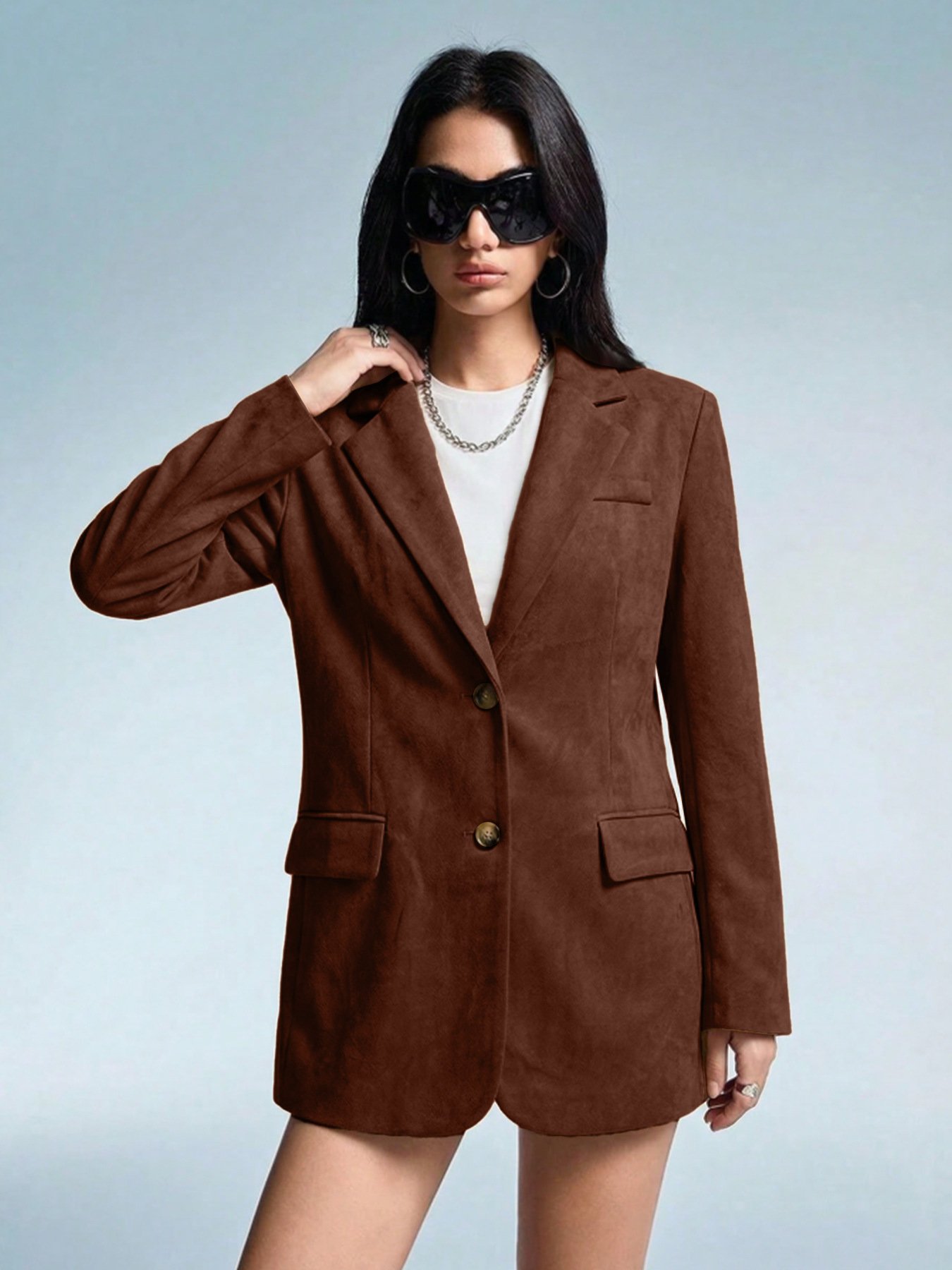 A Stylish Versatile Suede-blend Blazer - Image 8