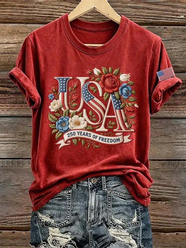 Womens Short-sleeve Top With Digital Print Design - Image 10