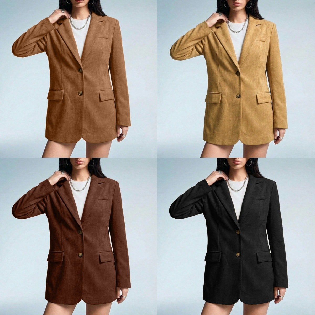 A Stylish Versatile Suede-blend Blazer - Image 4