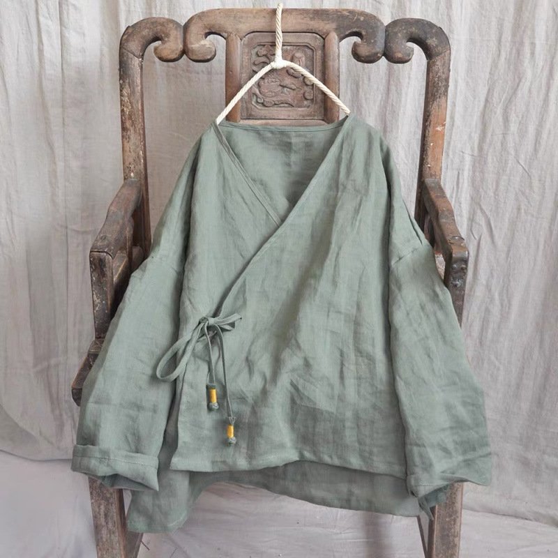 Jacket-style Hanfu With Buddhist And Zen Theme - Image 4
