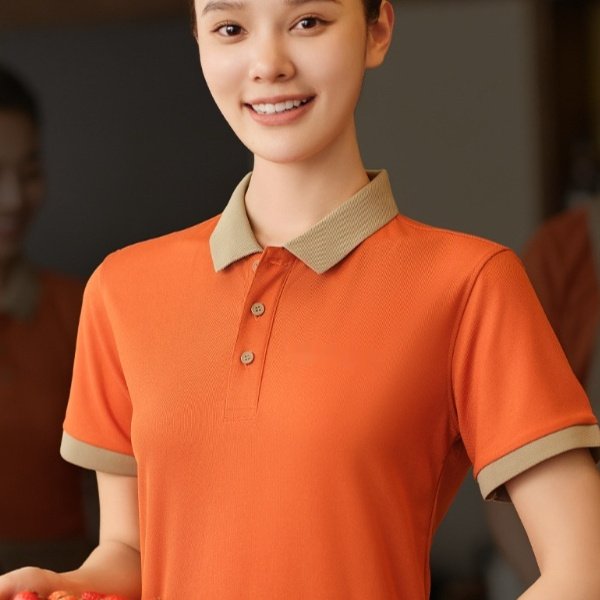 Summer Short-sleeve Work Uniform For Female Dining Staff