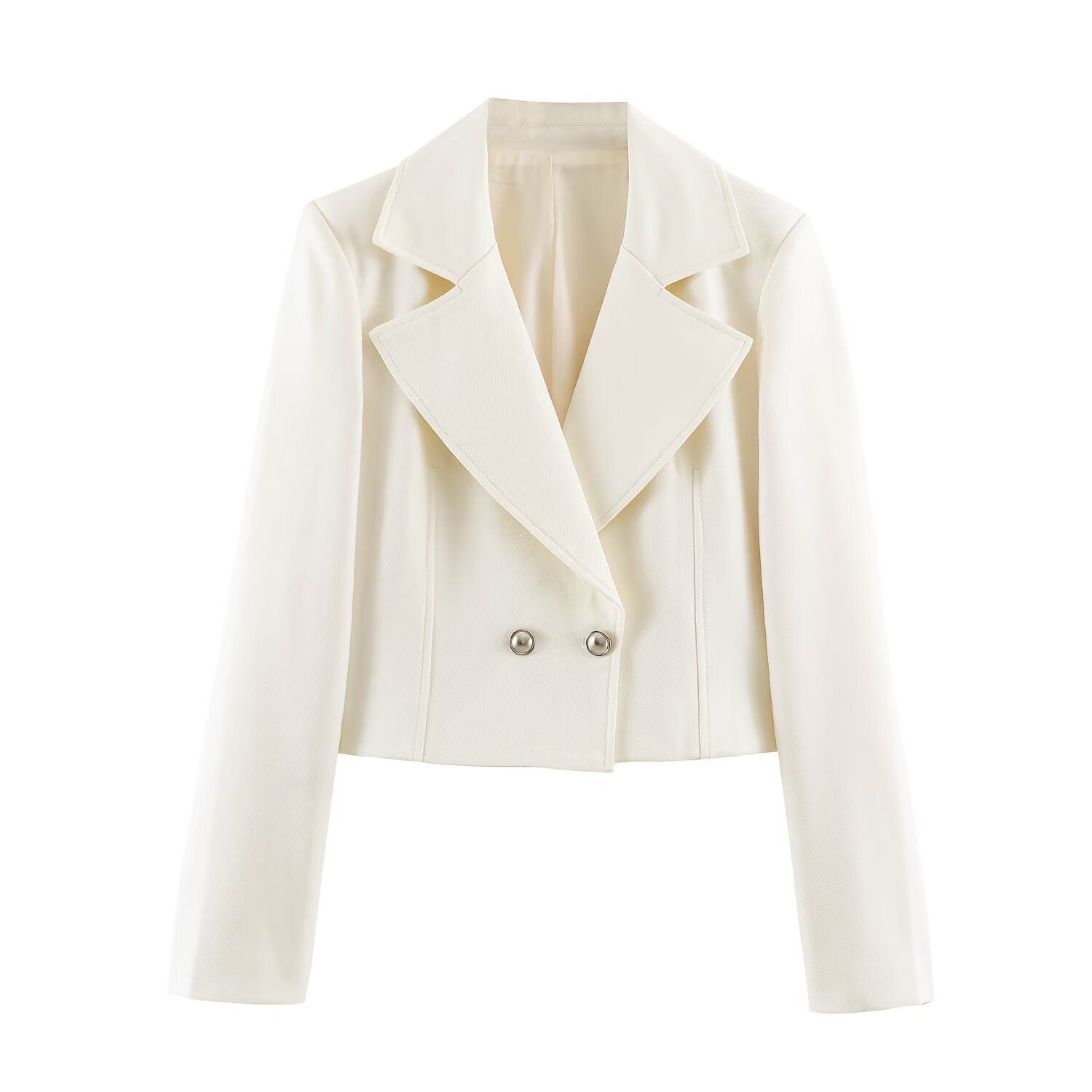 Fashionable And Versatile Solid-color Double-breasted Blazer