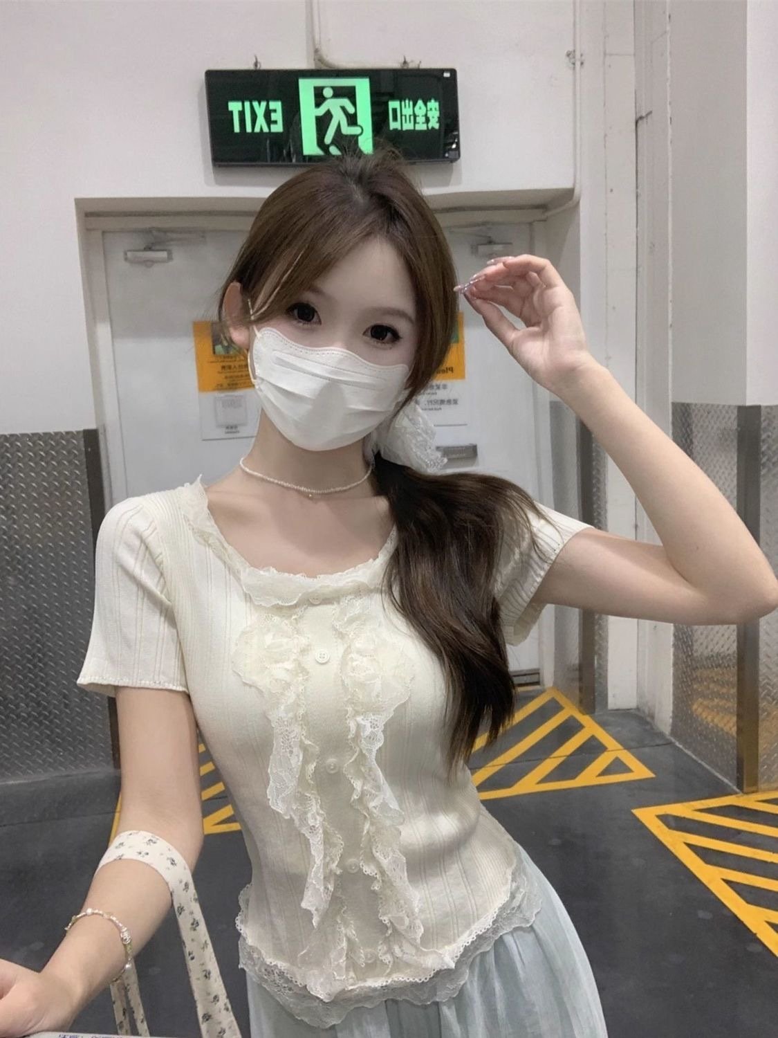 Elegant Lace-Trimmed Knitted Top For Women - Image 6