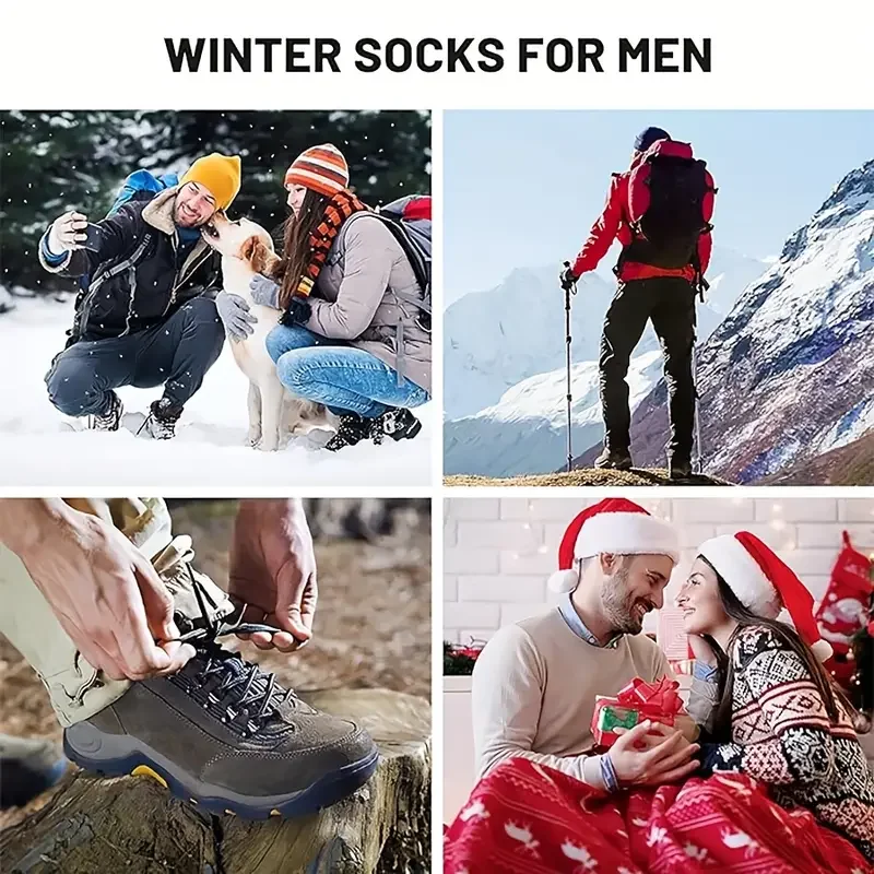 5 Pairs Merino Wool Socks For Men, Super Thick Hiking Socks Thermal Socks For Cold Weather - Image 6