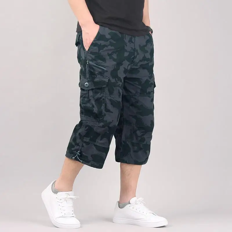 Long Length Cargo Shorts Men Summer Multi-Pocket Casual Cotton Elastic Capri Pants Men Military Tactical Short Hot Breeches 5XL - Image 13