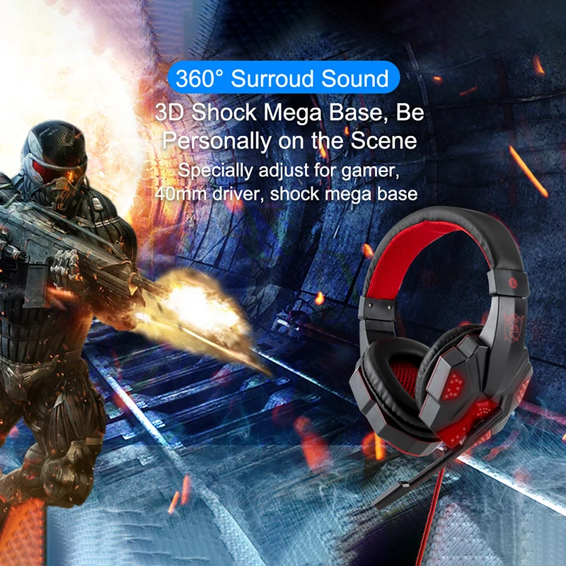 Professional Led Light Wired Gaming Headphones With Microphone For Computer PS4 PS5 Xbox Bass Stereo PC Gaming Headset Gifts - Image 36