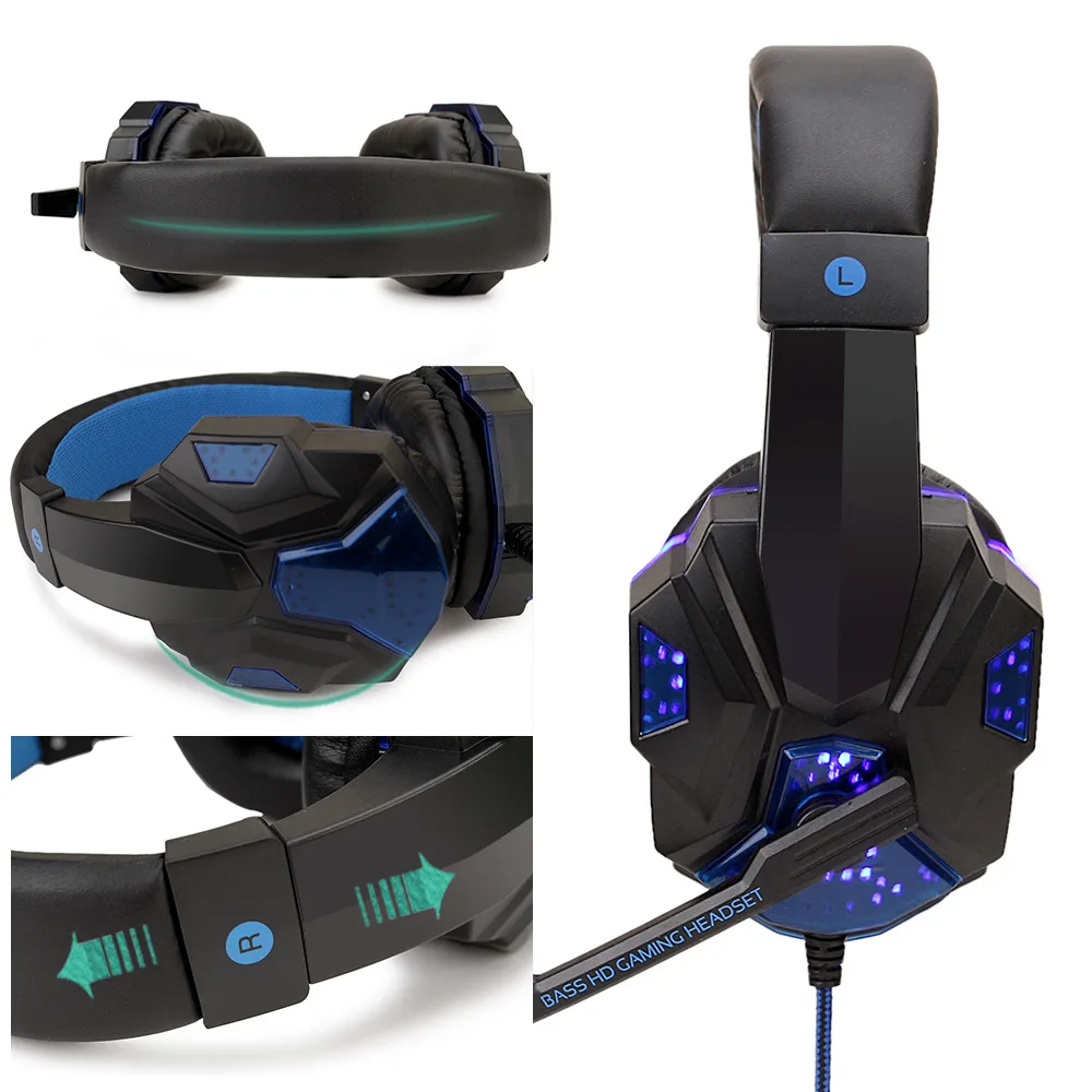 Auriculares profesionales con cable LED para juegos con micrófono para PC, PS4, PS5, Xbox, graves, estéreo. Regalo ideal. - Image 4