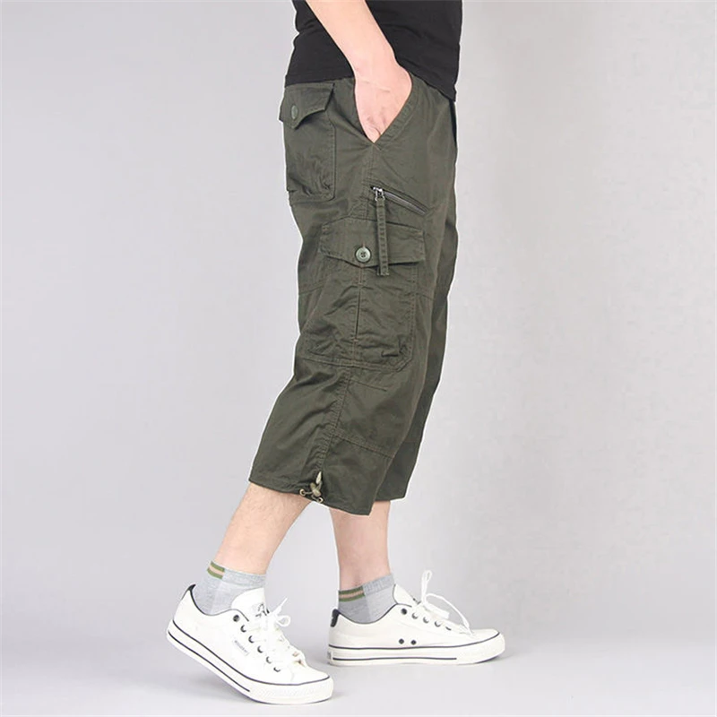 Long Length Cargo Shorts Men Summer Multi-Pocket Casual Cotton Elastic Capri Pants Men Military Tactical Short Hot Breeches 5XL - Image 10