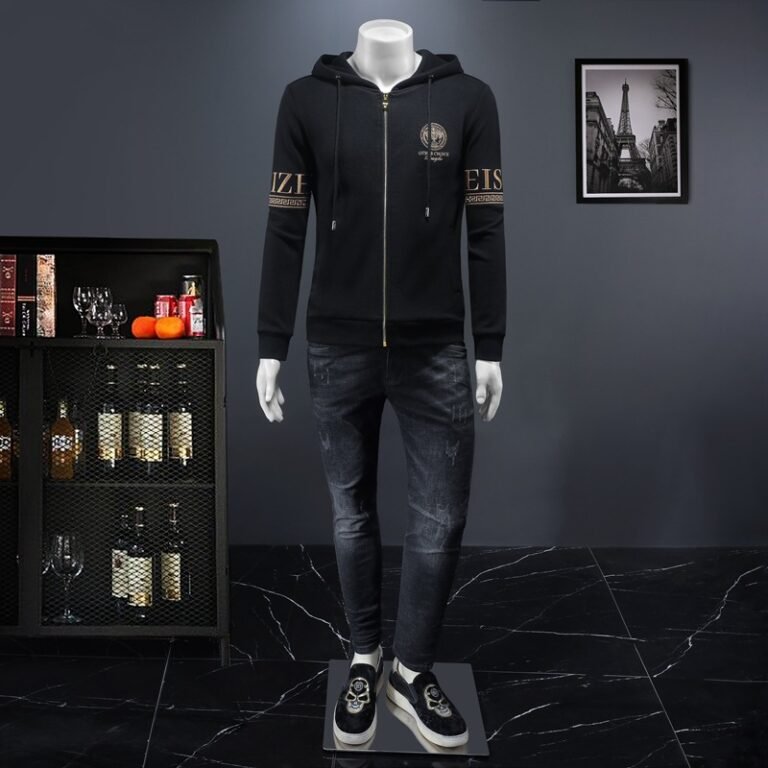 New Men's Autumn and Winter Hooded Men's Clothing European Fashion Trend Casual Versatile Tops and Jackets