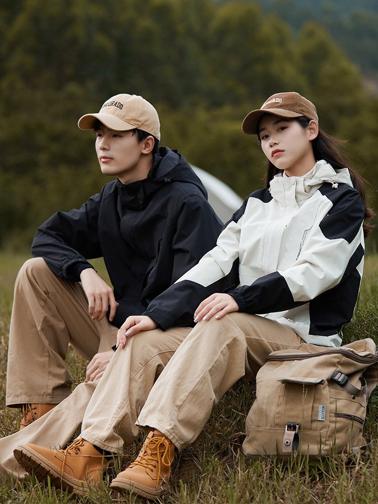 Mountain-Style Autumn and Winter Jackets for Men and Women, Single-Layer Couple Windproof and Waterproof Outdoor Trendy Brand Jackets, Mountaineering Clothing