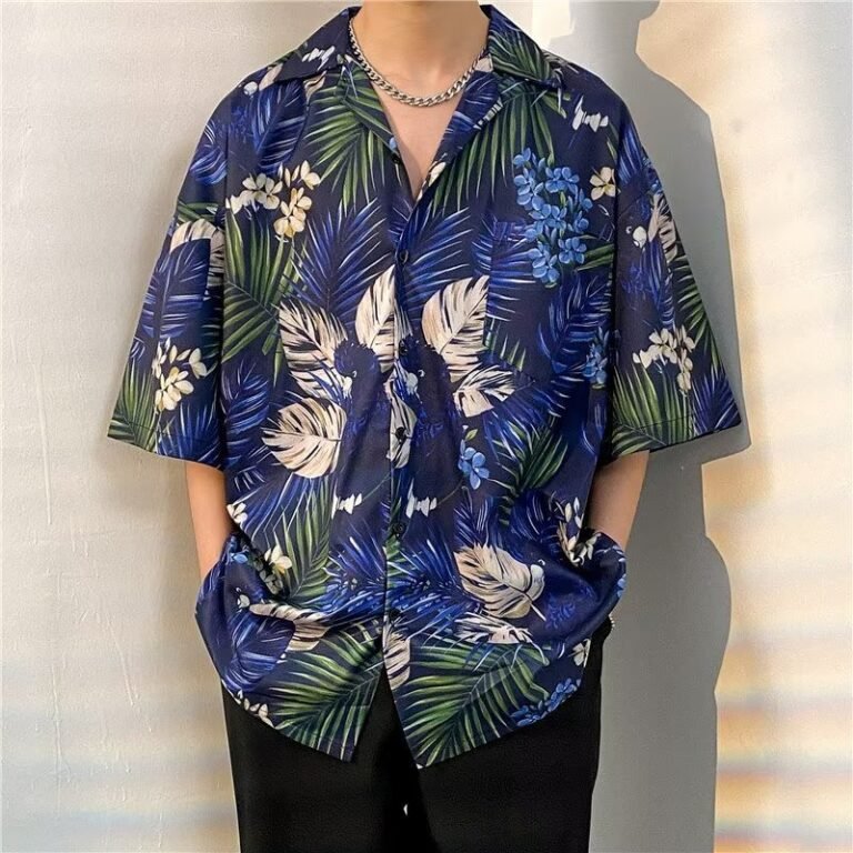 American-Style Full-Print Short-Sleeve Shirt for Men, Summer Trendy Brand Casual Hawaiian Shirt, Thin Jacket, Wholesale