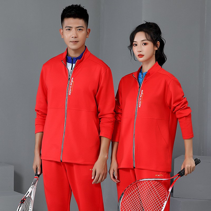 New Badminton Jacket Black and White Suit for Men and Women Long-Sleeved Volleyball Uniform Table Tennis Uniform Competition Training Uniform - Image 2