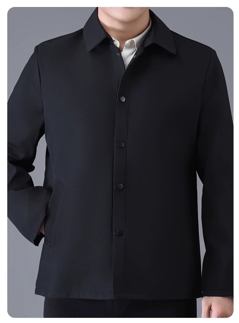 Cross-Border Men's Jackets, New Autumn Jackets, Middle-Aged Men's Business Casual Jackets, Snap-Button Tops, Middle-Aged and Elderly Dad's Clothing - Image 5