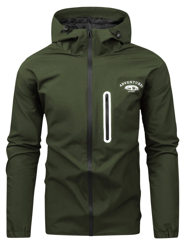 Spring and Autumn Men's Cross-Border Outdoor Sports and Leisure Trendy Loose Printed Windproof Hooded Workwear Tops Men's Jackets