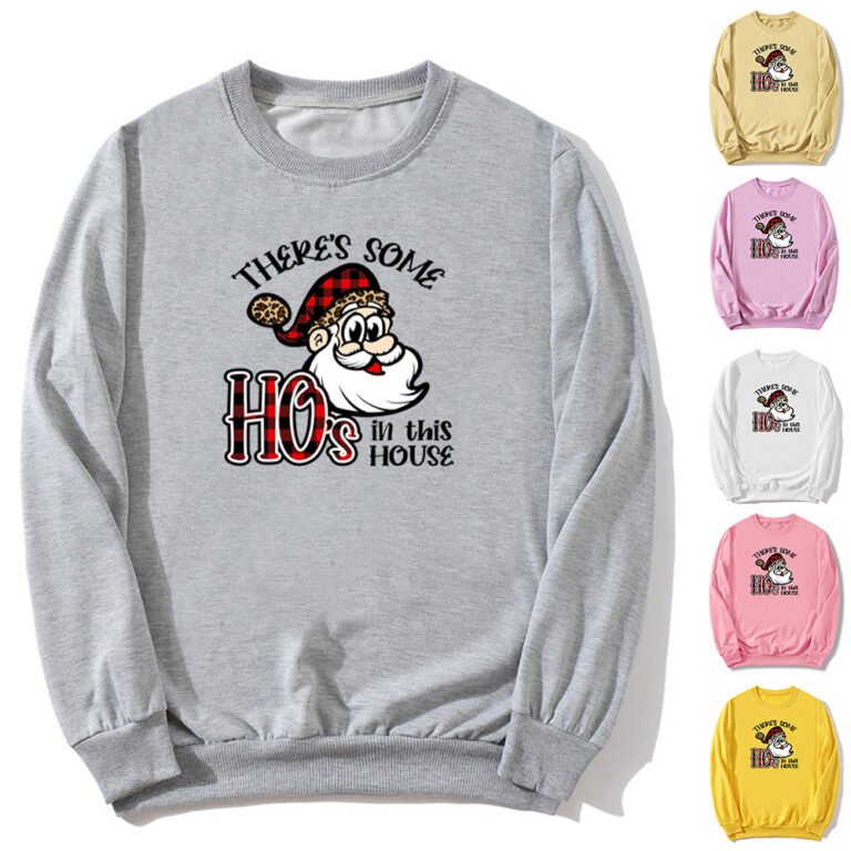 Foreign trade cross-border there's some ho's Santa Claus printed crew neck vests men's and women's jackets