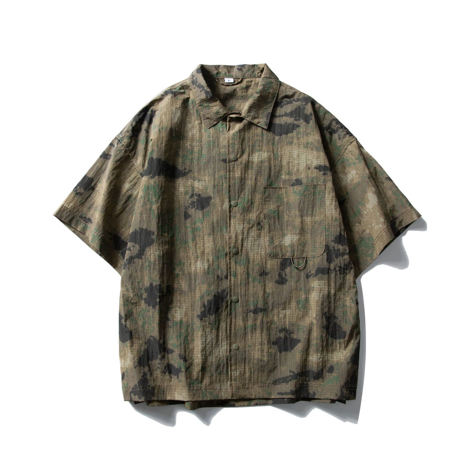 Black Fleet Comfortable Short-Sleeved Shirt, Loose and Casual, Digital Leopard Print Camouflage Print Lapel, Same Style for Men and Women - Image 16