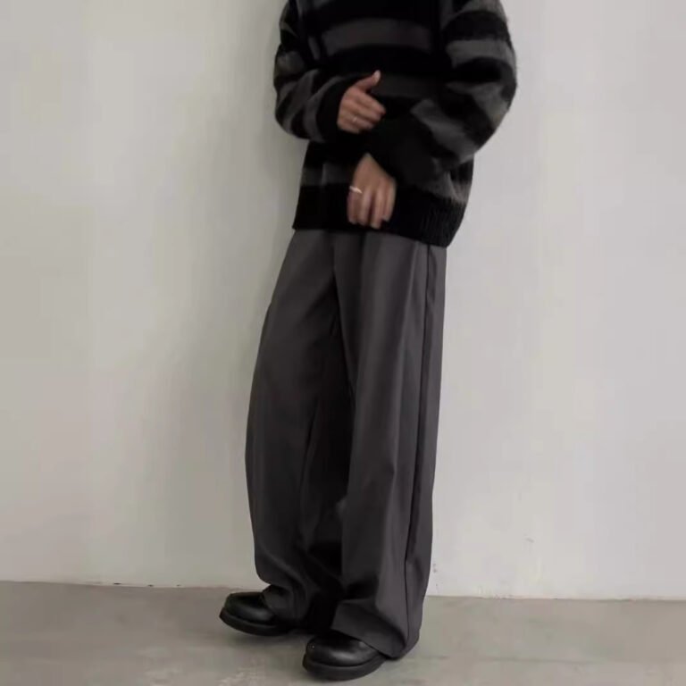 Summer Japanese Style Retro Design Sense Silhouette Wide-leg Trousers Men's and Women's Straight Casual Loose cleanfit Trendy Trousers
