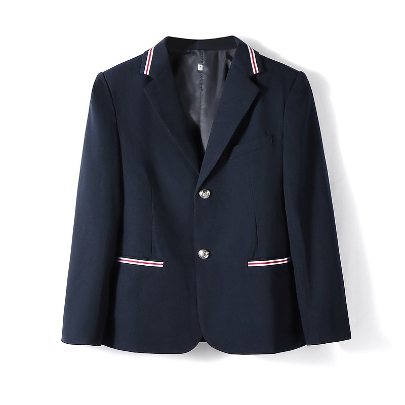 Single Piece Pure Color Long-sleeved Jacket Men's and Women's Suits Orthodox British Style Japanese Style School Uniforms Preppy Style Student Class Uniforms - Image 5