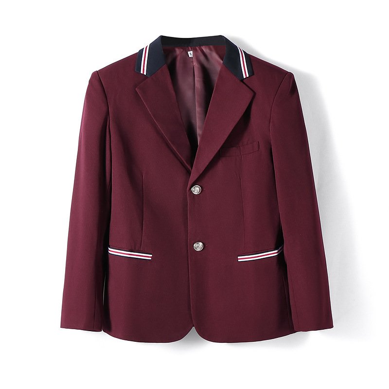 Single Piece Pure Color Long-sleeved Jacket Men's and Women's Suits Orthodox British Style Japanese Style School Uniforms Preppy Style Student Class Uniforms - Image 3