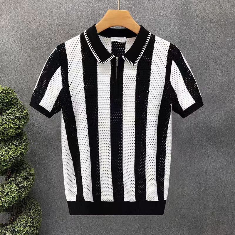 Lapel Short-Sleeved Polo Shirt Men's Trendy Summer T-Shirt Korean Style Slim Trendy 2025 New Versatile T-Shirt Top - Image 6