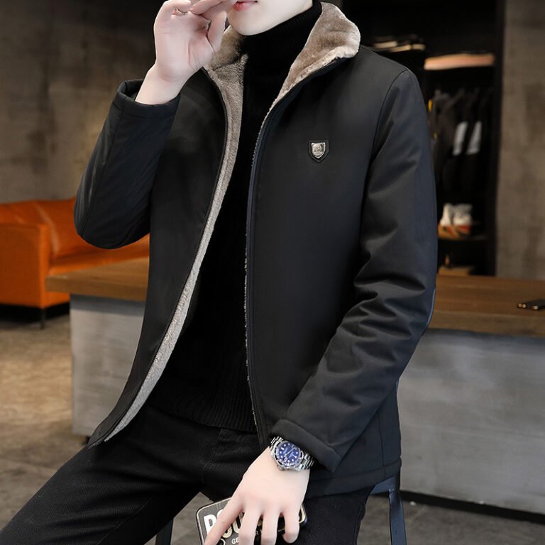 Manufacturer Wholesale Autumn and Winter Men's Cotton-Padded Jackets for Young and Middle-Aged Men, Velvet Thickened Casual Jackets, Warm Cotton-Padded Jackets for Men