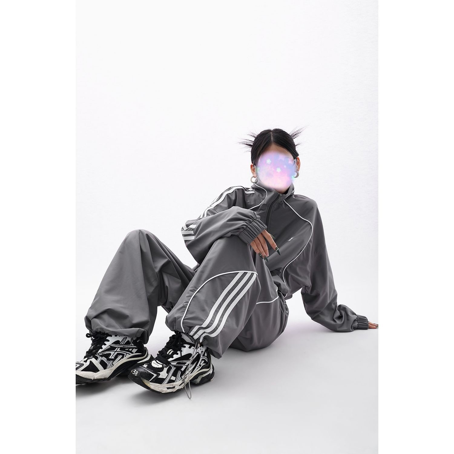 2026 Autumn Loose-Fitting Trendy Brand Suit for Women, High-End Loose and Stylish Windbreaker Jacket + Wide-Leg Pants 2-Piece Set - Image 3