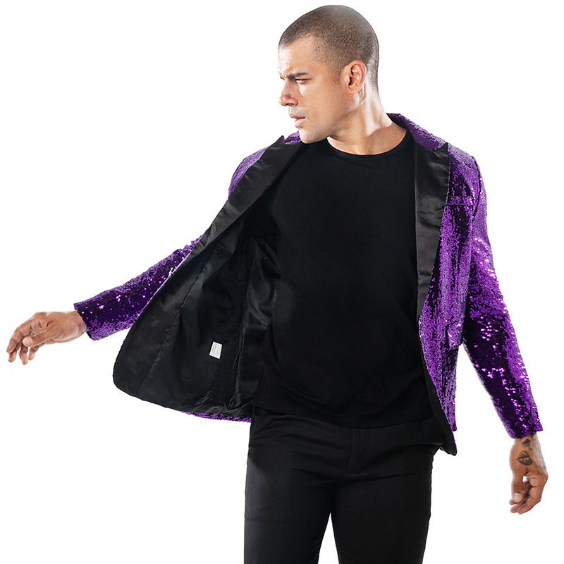 European and American Performance Suits, Gold Sequin Suits, Korean Suits, Nightclub Men's Clothing, Host Emcee Studio Jackets - Image 5