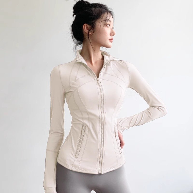 Spring Yoga Clothing Tops for Women, Stand-Up Collar, Tight-Fitting and Slimming, Spring and Summer Fitness Clothing Jackets, Running Quick-Drying Sports Jackets - Image 3