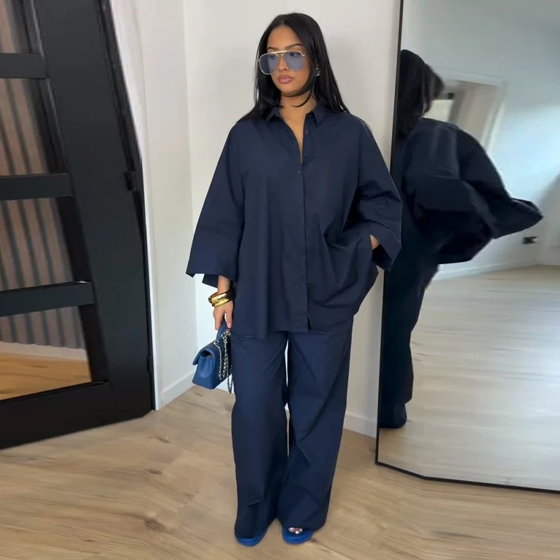 Sheer Striped V-Neck Wrap Loungewear Set with Belt Kimono Sleeve Wrap Wide-Leg Pants 2026 Summer Casual Women Loungewear Outfits - Image 8