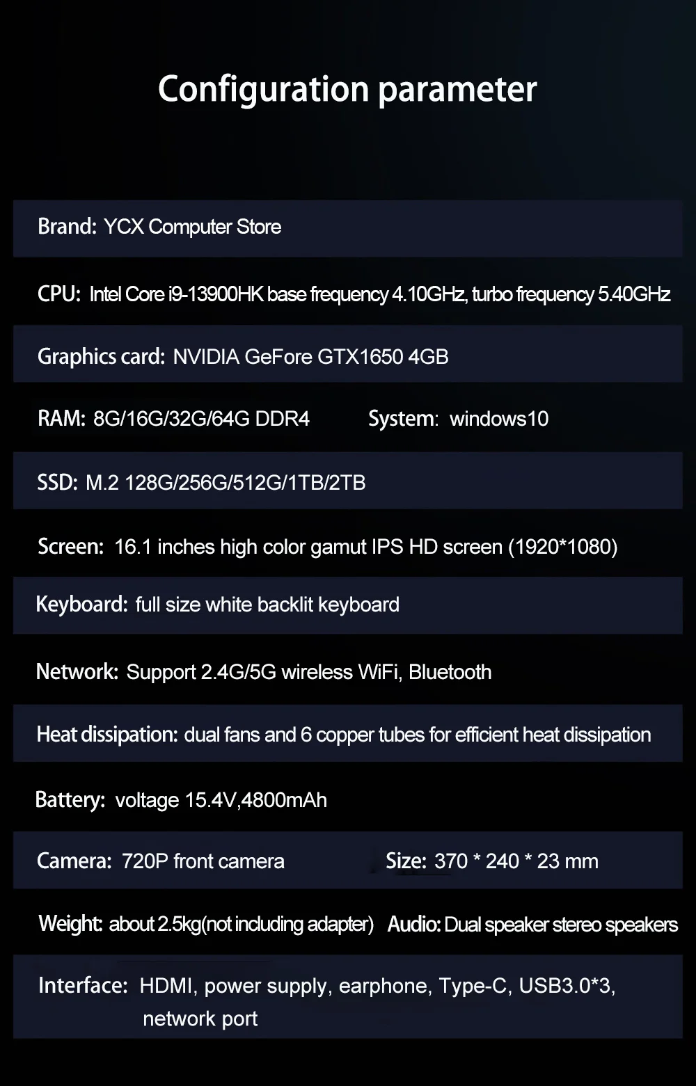 S6 laptop gamer Intel Core i9-13900HK RTX4050 6G 16.1 Inch 4800mah gaming laptop fingerprint DDR5 144 Hz lightweight laptops - Image 28