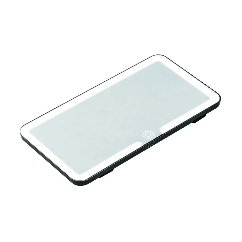 Car Interior Mirrors Sun Visor Plate LED HD Makeup Mirror for Girls Women Rechargeable Fill Light Universal Thin Vanity Mirror - Image 6
