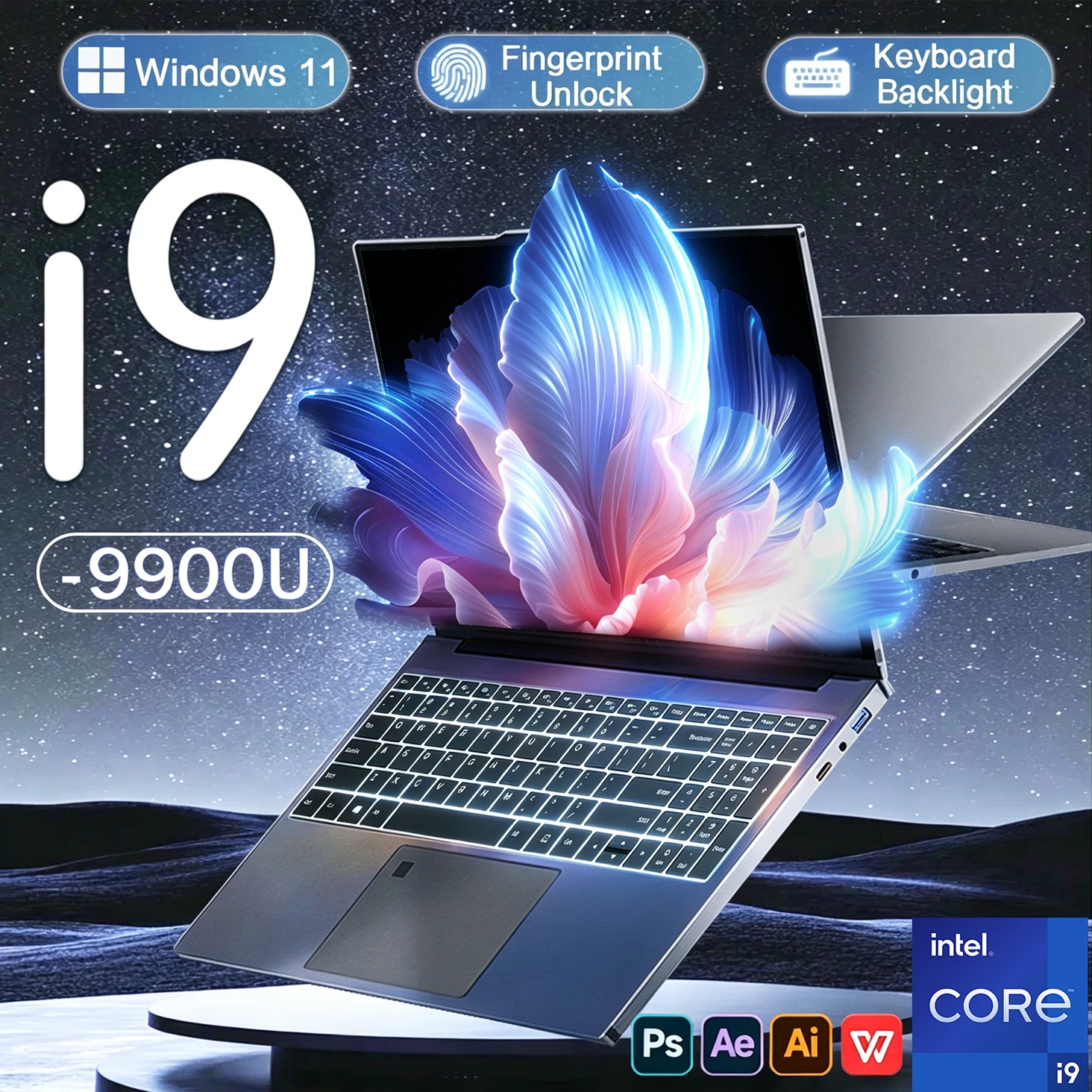 S097935fa14c0440facff6a78f056c6a5a.webp Windows 11 Pro 15.6" Ultra Slim Laptop intel Core i9-9900U 16GB RAM 1/2TB SSD Fingerprint Unlock Office game Backlight Laptop
