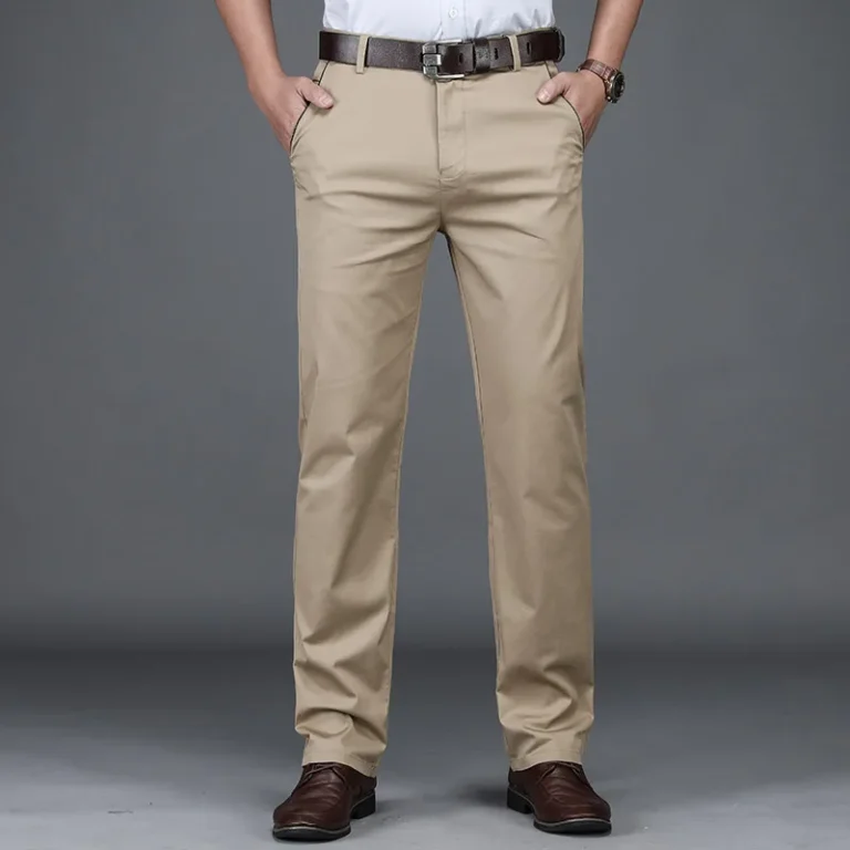 S0c87bbf126c142518a4767bf1aa2f0d25.webp Classic Style Summer Men's Thin Cotton Casual Pants Business Fashion Stretch Loose Straight Beige Trousers Male Brand Clothes