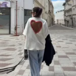 S0fe289c57ab747738eeaf2bb302497dec.webp Y2k Style White Oversized T Shirt Women Fashion Backless Heart Cutout Red Trim Half Sleeve Tops Summer Casual Streetwear Outfits