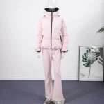 S10688d0a1a434765996537d18765e4e9D.webp Women Fur Collar Hooded Skiwear Fashion Solid Thicken Zipper High Waist Slim Outdoor Overalls Jumpsuit Lady Winter Outwear