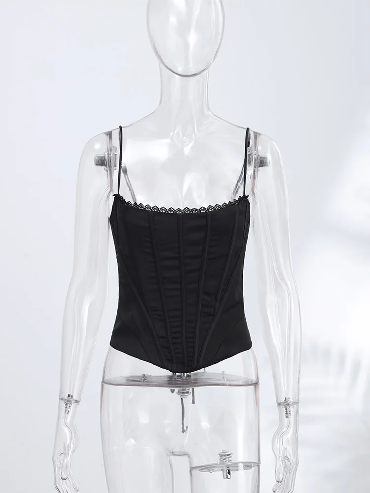 Sexy Satin Fish-bone Corset Women Slim Sleeveless Waist-cinching Spaghetti Strap Tank Tops 2026 New Ladies Spring Summer Outwear - Image 6