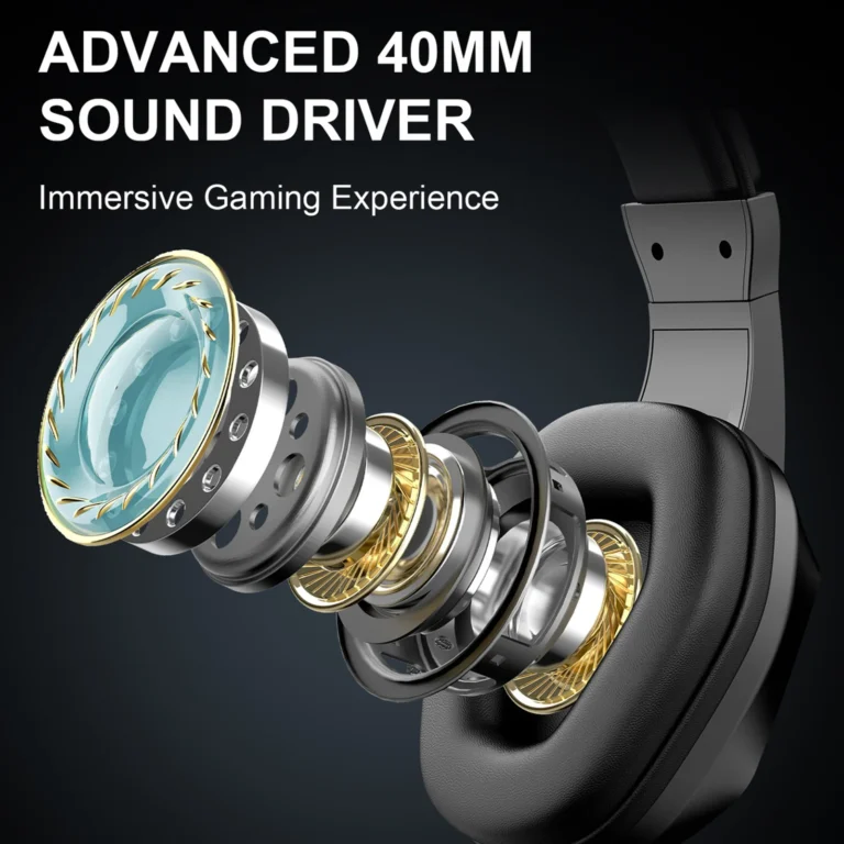 S1844724207ba4a7b91ba3cafcbb1735bM.webp BT Wireless Gaming Headset - LED Light Low Latency Headphones with 40mm Drivers, Omnidirectional Mic, Adjustable Volume for Game