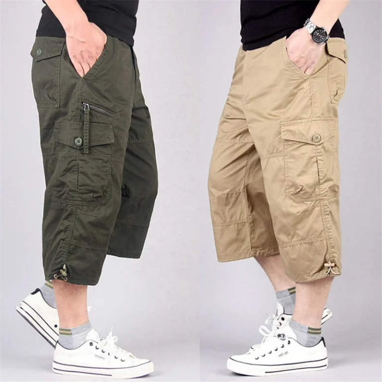 Long Length Cargo Shorts Men Summer Multi-Pocket Casual Cotton Elastic Capri Pants Men Military Tactical Short Hot Breeches  5XL