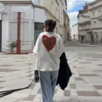 S1af7a08671cf46bf82a8149cca430f769.webp Y2k Style White Oversized T Shirt Women Fashion Backless Heart Cutout Red Trim Half Sleeve Tops Summer Casual Streetwear Outfits