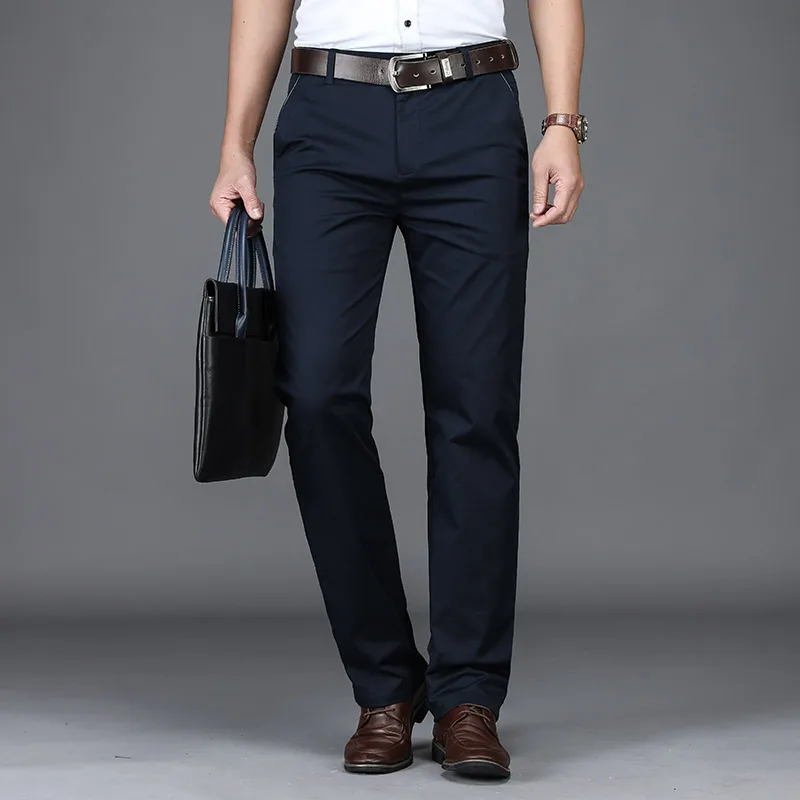 Classic Style Summer Men's Thin Cotton Casual Pants Business Fashion Stretch Loose Straight Beige Trousers Male Brand Clothes - Image 8