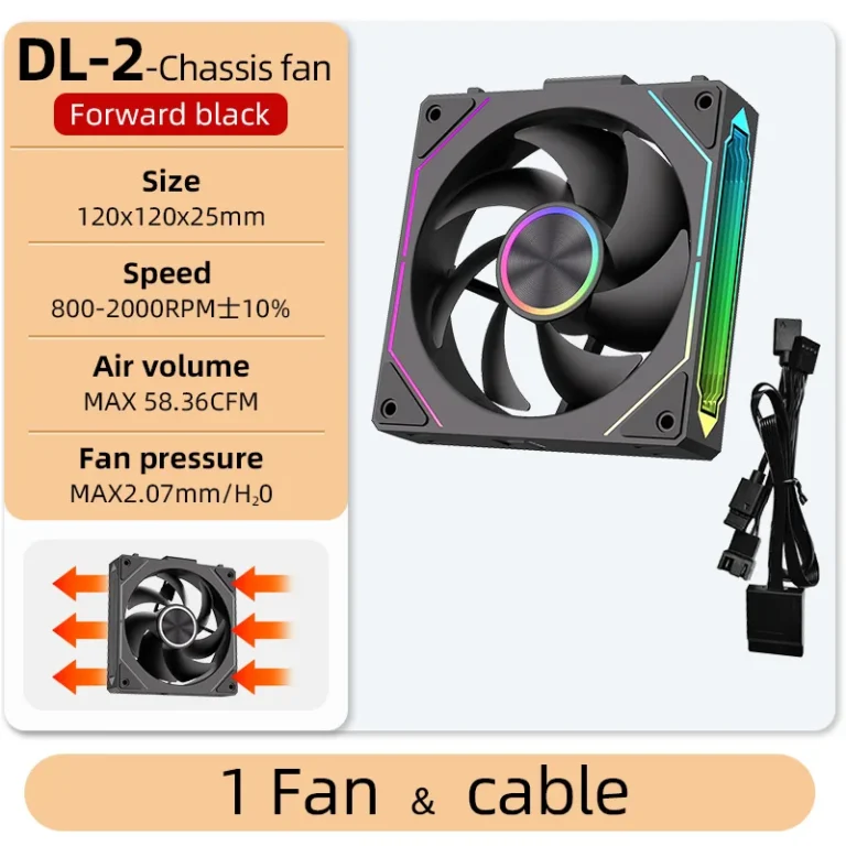 S2137cac0df974076b2bd8b25b84a217dh.webp Coolcirc DL-2 120mm ARGB Cooling Fan Modular Wireless Stackable Splicing 800-2000RPM PWM Silent for Gaming PC Case Water Cooler