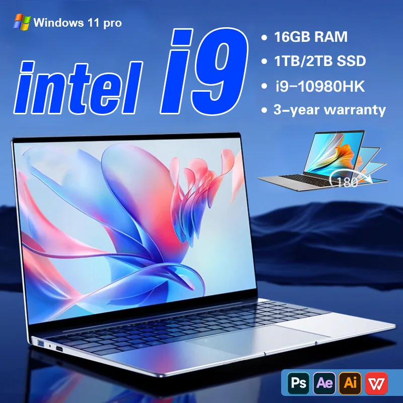 S222b5fd228c141bb8fad0cacc06f8e279.webp 2026 New Core i9 10980HK Laptops Windows 11 14.1'' Portable Gaming Laptop Computer 16GB RAM 1/2TB SSD Office Gaming PC Notebook