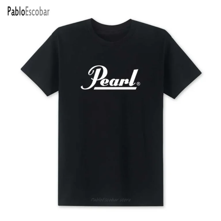 Fashion Drums Brand Men T Shirts Summer New Pearl T Shirt O-neck Short Sleeve Cotton Music T-shirts Top Tees