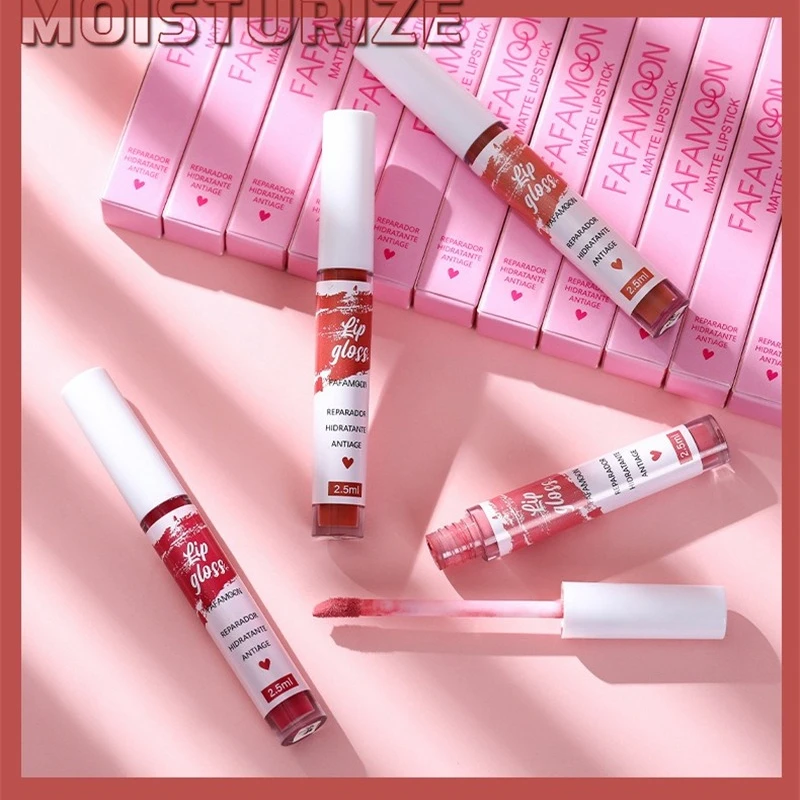 Matte Liquid Lipstick Rose Red Lip Glaze Makeup Moisturizing Waterproof Durable Lip Mud Non-stick Cup Lip Gloss Korean Makeup - Image 6