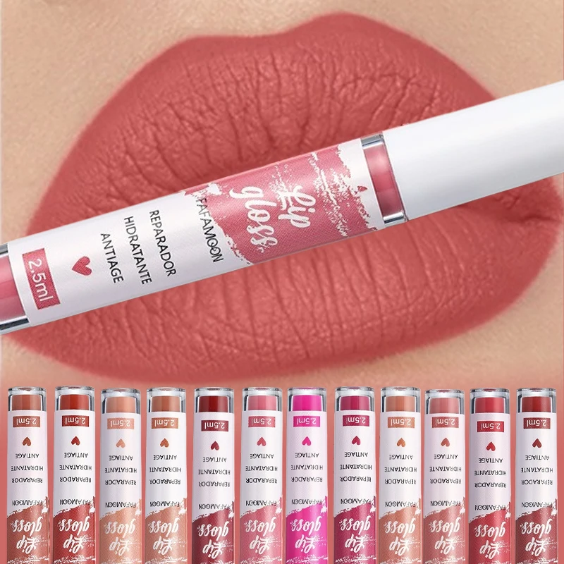 Matte Liquid Lipstick Rose Red Lip Glaze Makeup Moisturizing Waterproof Durable Lip Mud Non-stick Cup Lip Gloss Korean Makeup - Image 3