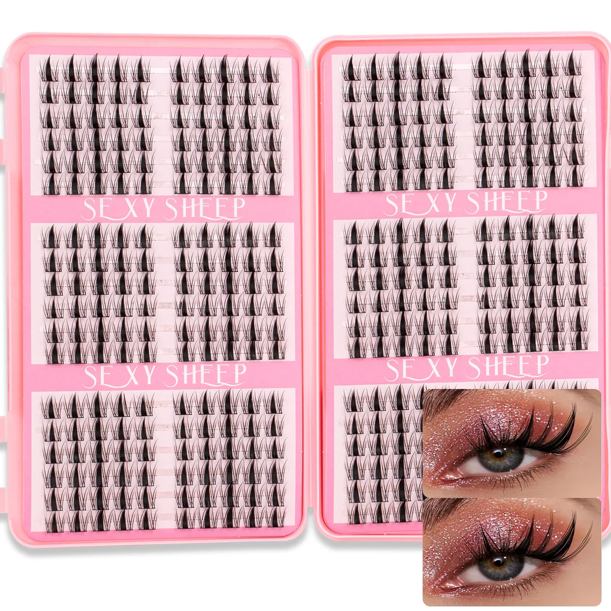 DIY Cluster Lash Large Capacity Mixed Lengths Curl Dense Eyelash Extension 3D Wispy Lash Suitable for Party and Stage Makeup - Image 15
