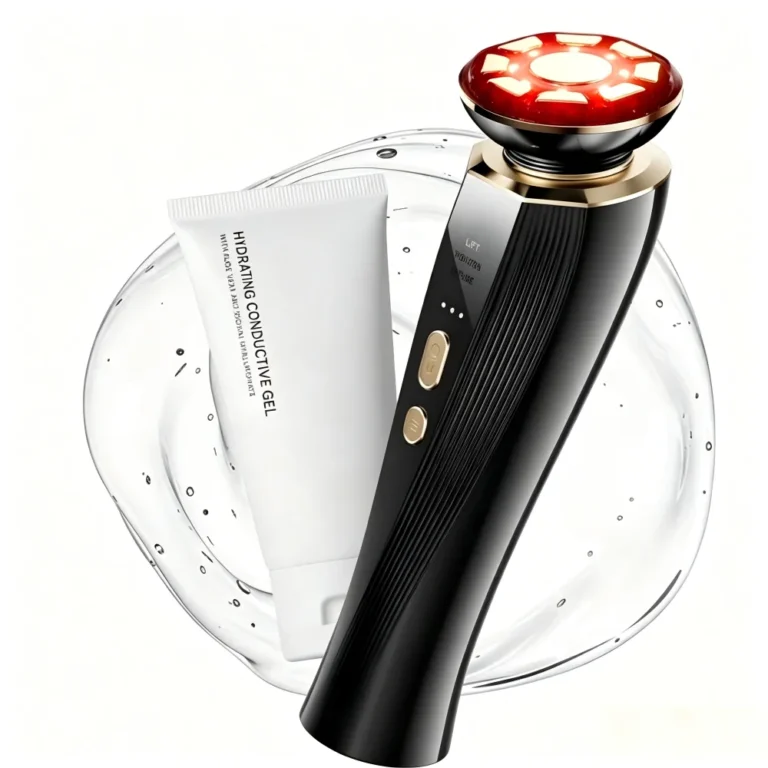 S2565459ed6754f868c3287241c6538b3G.webp 3 in 1 Red Light Handle Facial Device Portable V Shaped Face Lifting Slimming Massager for Neck Skin Tightening Anti-Aging Skincare Tool For Women Travel Home Use Gift